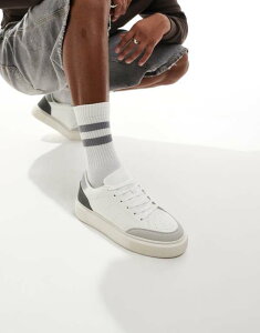 �W���b�N �A���h �W���[���Y �����Y �V���[�Y �X�j�[�J�[ �X�G�[�h Jack & Jones suede mix sneakers with White/Vapor Blue �z���C�g
