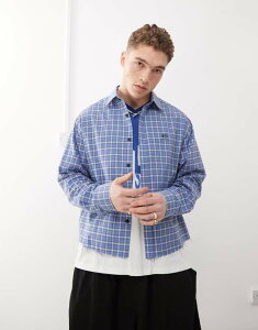 �R���[�W���� �����Y �g�b�v�X �V���c COLLUSION long sleeve plaid shirt Blue check �u���[