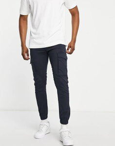 �W���b�N �A���h �W���[���Y �����Y �{�g���X �J�W���A���p���c �X�����t�B�b�g Jack & Jones Intelligence slim fit cargos with cuff Navy blazer �l�C�r�[