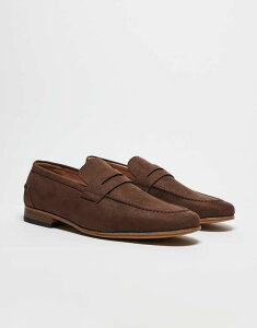 GC\X Y V[Y Xb|E[t@[ XG[h [t@[ ASOS DESIGN loafers faux suede with natural sole BROWN uE