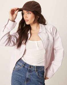 GC\X fB[X AE^[ WPbgEu] WPbg ASOS DESIGN twill top collar jacket in pastel Pastel pink sN
