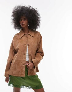 gbvVbv fB[X AE^[ WPbgEu] XG[h WPbg Topshop premium suede jacket in camel CAMEL L
