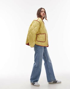 gbvVbv fB[X AE^[ WPbgEu] LeBO RgXg WPbg Topshop contrast quilted liner jacket in yellowCG[