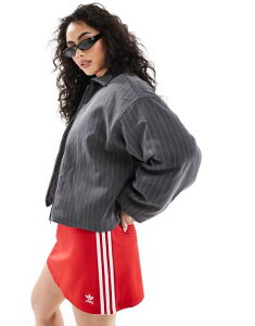 L fB[X AE^[ WPbgEu] WPbg Monki lightly padded bomber jacket pinstripe Gray O[