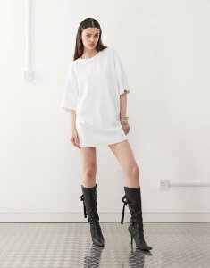 �m�C�W�[���C ���f�B�[�X �g�b�v�X �����s�[�X �V���c�����s�[�X T�V���c Noisy May boxy t-shirt dress WHITE �z���C�g