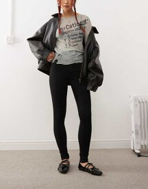 【送料無料】 ドクターデニム レディース デニムパンツ ボトムス Dr Denim Solitaire high waist super skinny jeans in clean black wash Black