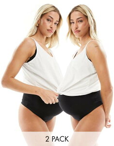 �}�}���C�V�A�X ���f�B�[�X �A���_�[�E�F�A �u���[�t�p���c �}�^�j�e�B Mama.licious Mamalicious Maternity 2 pack over the bump thong Black �u���b�N