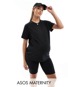 �}�}���C�V�A�X ���f�B�[�X �g�b�v�X T�V���c �}�^�j�e�B Mama.licious Mamalicious Maternity t-shirt and short set Black �u���b�N