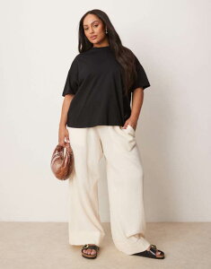 �G�C�\�X ���f�B�[�X �{�g���X �J�W���A���p���c �p���c ASOS DESIGN Curve cheesecloth pull on pants with raw edge in buttermilk Buttermilk