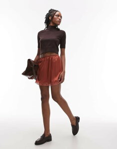gbvVbv fB[X {gX XJ[g ~j Te R[g [X Topshop satin lace petticoat mini skirt in chutney Chutney
