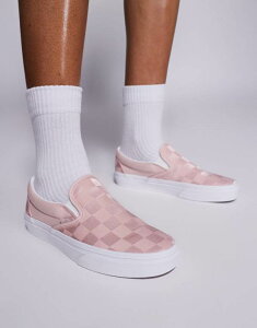 oY fB[X V[Y Xj[J[ Te Vans classic slip-on sneakers in satin LIGHT PINK sN