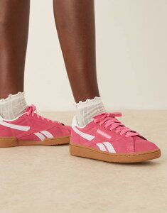 ���[�{�b�N ���f�B�[�X �V���[�Y �X�j�[�J�[ Reebok Club C Grounds sneakers and white detail with rubber sole Bright pink �s���N