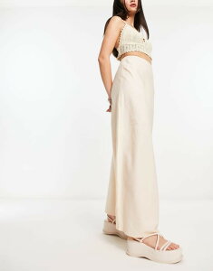 GC\X fB[X {gX XJ[g l }LV ASOS DESIGN linen bias maxi skirt in natural NATURAL