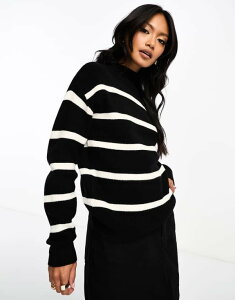 B fB[X AE^[ jbgEZ[^[ nClbN Z[^[ Vila high neck super soft sweater mono stripe MONO ubN