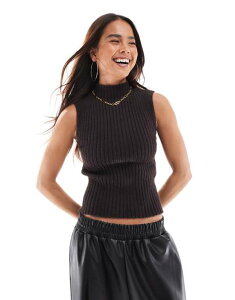 F[_ fB[X gbvX TVc m[X[u jbg Vero Moda sleeveless knitted top in chocolate Chocolate torte `R[g