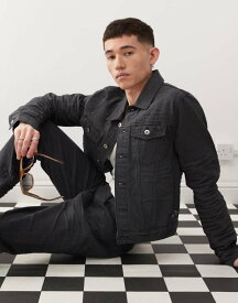 チープマンデー メンズ アウター ジャケット・ブルゾン デニム Cheap Monday x Landon Barker Issue coated denim jacket in black