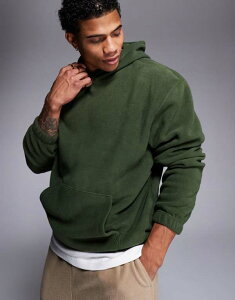 GC\X Y AE^[ p[J[EXEFbg t[ht t[X Kombu green ASOS DESIGN polar fleece hoodie in green