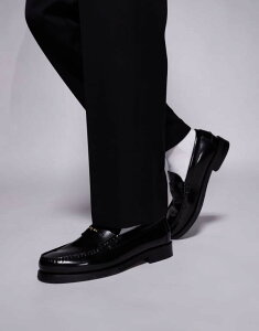 EH[Nh Y V[Y Xb|E[t@[ U[ [t@[ Walk London Dalston penny loafers smooth leather Black ubN