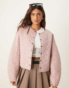 GC\X fB[X AE^[ WPbgEu] LeBO WPbg ASOS DESIGN quilted jacket with cocoon sleeve in washed Washed pink sN