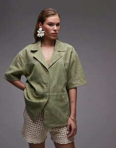 gbvVbv fB[X gbvX Vc XG[h Topshop real suede resort shirt - part of a set Khaki J[L