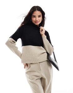 B fB[X AE^[ jbgEZ[^[ nClbN Z[^[ Vila high neck color block sweater and neutral Black ubN