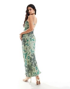 GC\X fB[X gbvX s[X }LVs[X vg [X }LV ASOS DESIGN cowl detail eyelash lace bias maxi dress in tapestry abstract print Sage tapestry print Z[W