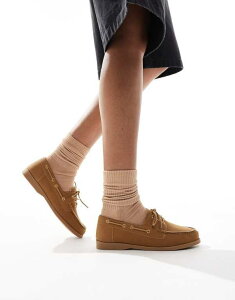hx fB[X V[Y fbLV[Y [X London Rebel lace-up boat shoes Tan ^