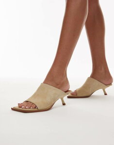 �g�b�v�V���b�v ���f�B�[�X �V���[�Y �T���_�� �X�G�[�h Topshop Ilya suede open square toe mules Off-white �I�t�z���C�g
