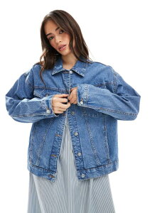 GC\X Y AE^[ WPbgEu] fj WPbg ASOS DESIGN oversize 90s denim jacket in midwash MID BLUE u[