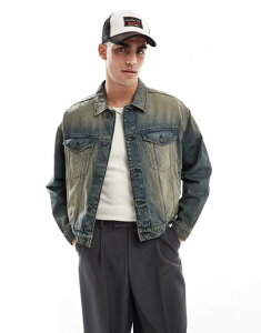 RbgI Y AE^[ WPbgEu] Rbg fj WPbg Cotton:On Cotton On grunge denim jacket in Y2K washed y2k washed blue u[
