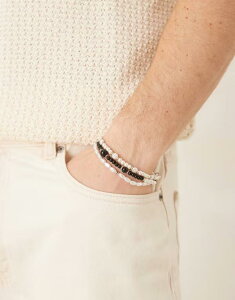 �G�C�\�X �����Y �A�N�Z�T���[ �u���X���b�g�E�o���O���E�A���N���b�g ASOS DESIGN 3 pack beaded bracelets with faux pearls in cream CREAM �N���[��