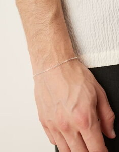 GC\X Y ANZT[ uXbgEoOEANbg ASOS DESIGN oval link chain bracelet in sterling SILVER Vo[