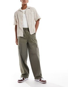 �G�C�\�X �����Y �{�g���X �J�W���A���p���c �J�[�S�p���c �p���c ASOS DESIGN baggy pull on cargo pants GREEN �O���[��