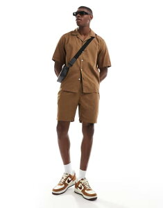 I[AhTY Y gbvX Vc ONLY & SONS waffle texture short in chocolate brown - part of a set Sepia uE