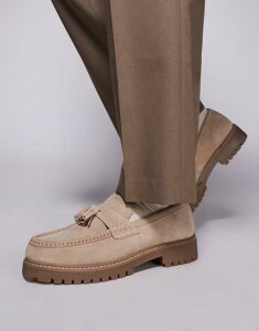 EH[Nh Y V[Y Xb|E[t@[ XG[h [t@[ Walk London Sean tassel loafers in stone suede Stone Xg[
