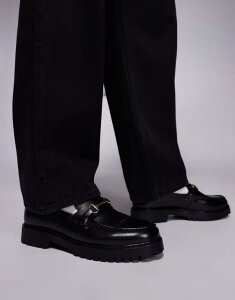 EH[Nh Y V[Y Xb|E[t@[ U[ [t@[ Walk London Sean trim loafers leather Black ubN