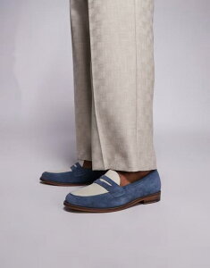 EH[Nh Y V[Y Xb|E[t@[ XG[h RgXg [t@[ Walk London Torbole contrast saddle loafers suede BLUE u[