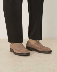 GC\X Y V[Y Xb|E[t@[ XG[h [t@[ ASOS DESIGN loafers in suede with plain apron Gray O[