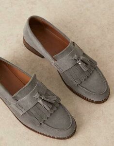 GC\X Y V[Y Xb|E[t@[ XG[h [t@[ tW ASOS DESIGN loafers suede with fringe and tassel detail Gray O[