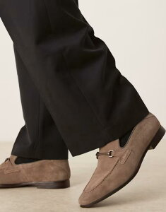 GC\X Y V[Y Xb|E[t@[ XG[h [t@[ ASOS DESIGN loafers in taupe suede with snaffle Taupe g[v