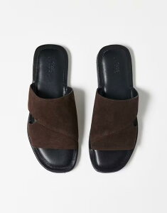 GC\X Y V[Y T_ XG[h ASOS DESIGN strap sandals suede Brown uE