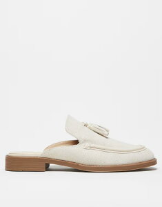 yz GC\X Y Xb|E[t@[ V[Y ASOS DESIGN mule loafers in linen BEIGE