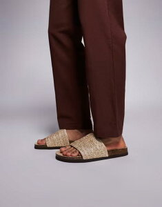 �G�C�\�X �����Y �V���[�Y �T���_�� ASOS DESIGN sandal slides with woven strap in stone Stone �X�g�[��