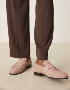 GC\X Y V[Y Xb|E[t@[ XG[h [t@[ ASOS DESIGN weave loafers suede PINK sN