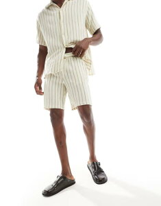 �W���b�N �A���h �W���[���Y �����Y �{�g���X �n�[�t�p���c�E�V���[�c Jack & Jones texture short green stripe - part of a set Cedar �z���C�g