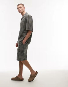 �g�b�v�}�� �����Y �{�g���X �n�[�t�p���c�E�V���[�c �V���[�g�p���c Topman seersucker plaid shorts Multi �}���`�J���[