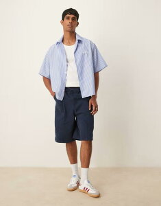 �G�C�\�X �����Y �{�g���X �n�[�t�p���c�E�V���[�c �V���[�g�p���c ASOS DESIGN long length pull on cargo shorts NAVY �l�C�r�[