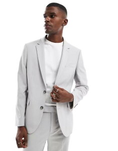 GC\X Y AE^[ WPbgEu] WPbg ASOS DESIGN slim suit jacket in ice Ice gray O[