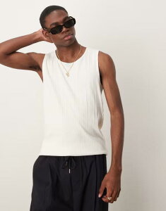yz ZNebhI Y xXg gbvX Selected Homme ribbed tank top in cream Egret