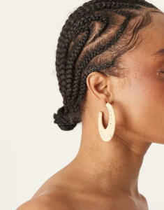 �G�C�\�X ���f�B�[�X �A�N�Z�T���[ �s�A�X�E�C�������O ASOS DESIGN hoop earrings wrapped in natural raffia Natural fabrication